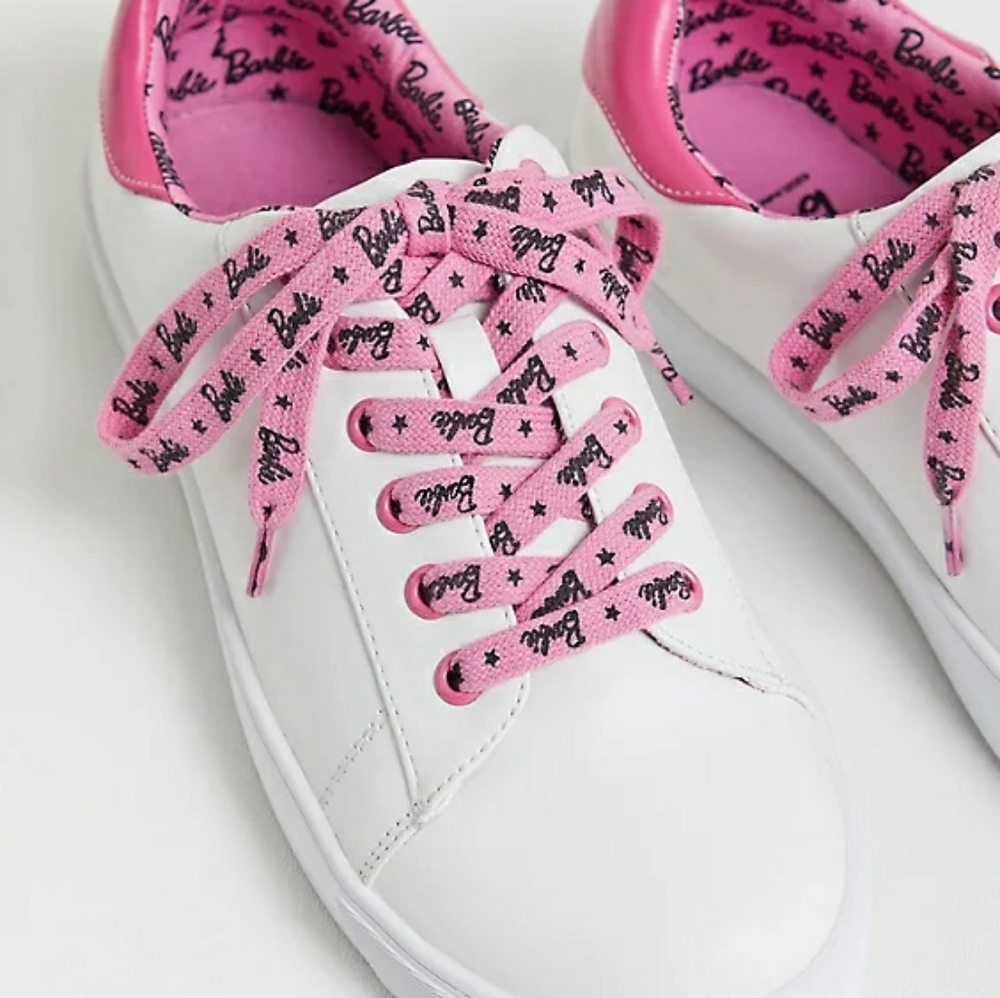Torrid Barbie Faux Leather Lace Up Sneaker Pink White